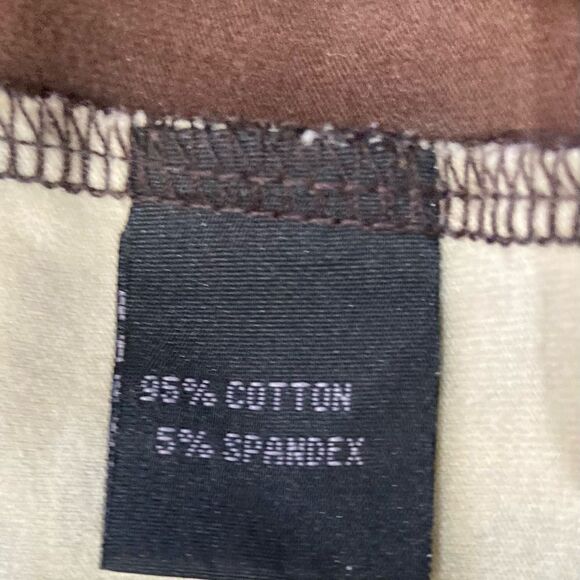 Lapis multi print bell sleeve cotton top beaded in cream/ browns/mauve sz small - Picture 10 of 11